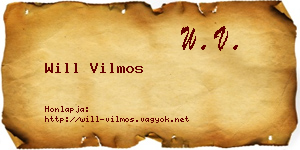 Will Vilmos névjegykártya